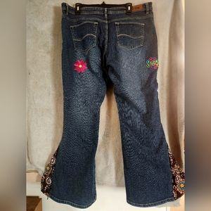 HIPPIE patches, 60s , Coachella style Jeans boot cut Size 18